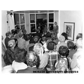 Dr Davis McCaughey opening the University Gallery and Drysdale exhibition