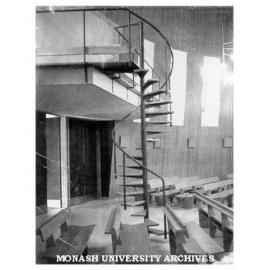 Spiral staircase to Religious Centre organ loft