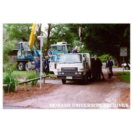 Unloading garden supplies for Japanese Garden
