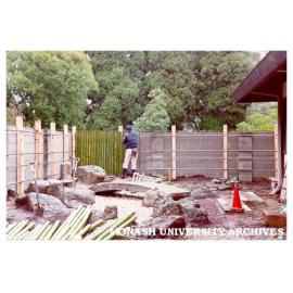 Constructing Kenninji style fence, Japanese Garden
