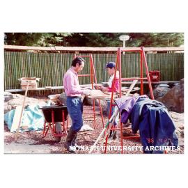 Constructing roof for Kenninji style fence, Japanese Garden