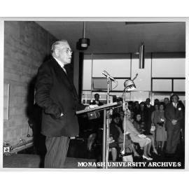 Sir Charles Lowe speaking at launch of Great Hall appeal