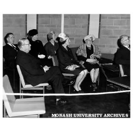 Dignitaries at launch of Great Hall appeal with Dr Louis Matheson at right