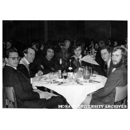 Graduation dinner at Mannix College, Warden of Union Graeme Sweeney (second left)