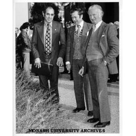 Visit by members of Australian Institute of Parks and Recreation. Curator Mr John Cranwell (right), Mr Kevin Heinze (left) and Mr Bob Whitehead