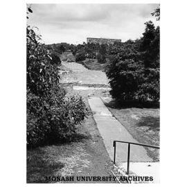 Path south from Halls ending in lake excavations