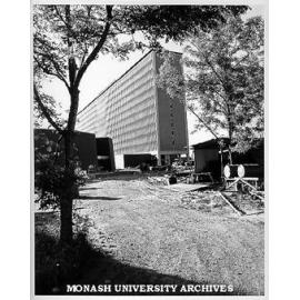 Humanities building with rotunda at left