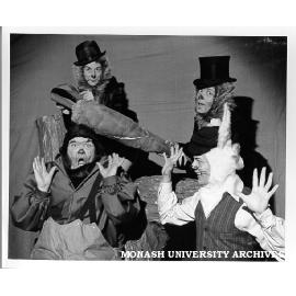 Cast members of 'The Adventures of Brer Rabbit' with John Cousins (right) as Brer Bear
