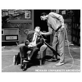 Ray Bennett and Ron Owen in 'Witness'. Ray Bennett (left) as Man and Ron Owen as Young Man