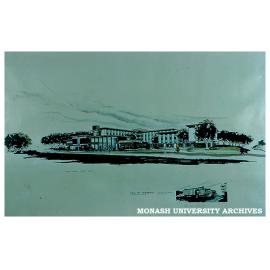 Architect's drawing of Deakin Hall