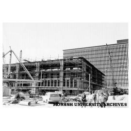 Law building under construction with Menzies building in background