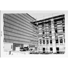 Law building under construction with Menzies building in background