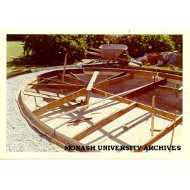 Foundations for fountain in Engineering courtyard