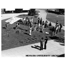 Student protesters outside University Offices