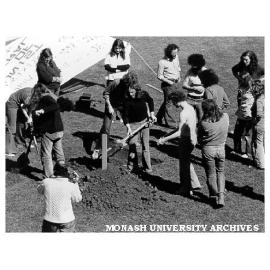 Student protesters outside University Offices