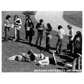 Student protesters outside University Offices