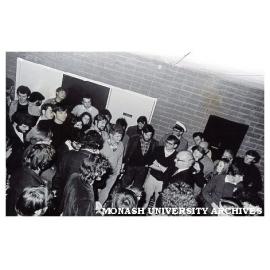 Vice-Chancellor addressing students in University Union