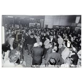 Vice-Chancellor addressing students in University Union