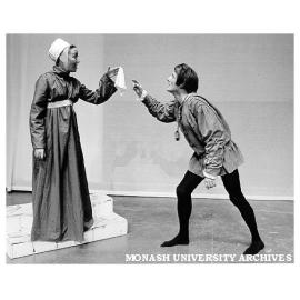Elizabeth Long (left) and Raymond Long in 'Othello', as Emilia and Iago