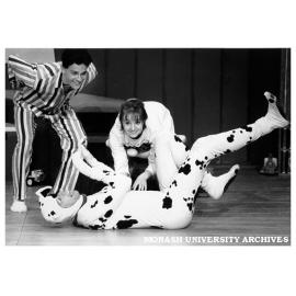 Scene from 'Danny in Trouble'. Paul Winchester (left) as Danny, Kirsty McGregor as Emma and Philip Dodd as Rumpus the dog