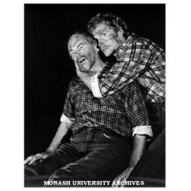 Scene from 'Cass Butcher Bunting'. Tom Lake (left) as Bunting and Burt Cooper as Butcher