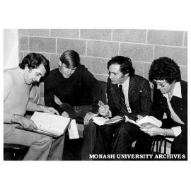 Don Mackay, John Diedrich, Paul Karo and Gary Down. Director (Don Mackay) and cast members in 'Hamlet' and 'Rosencrantz and Guildenstern are Dead'