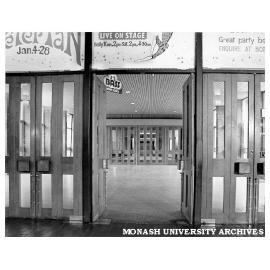 View of linkage between Alexander Theatre and Rotunda from theatre foyer