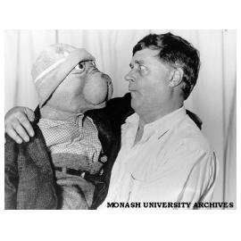 Cast members of 'The Magic Pudding' by the Marionette Theatre of Australia