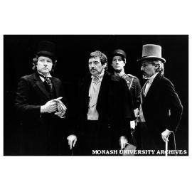 John Wood (left), Bruce Kerr, Nick Waters and Frank Gallacher in 'Measure for Measure"