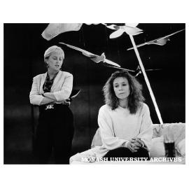 Scene from 'Nice Girls'. Liddy Clark (left) as Prue and Jane Menelaus as Megan