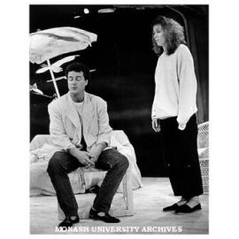 Scene from 'Nice Girls'. Richard Healy as Richard and Jane Menelaus as Megan
