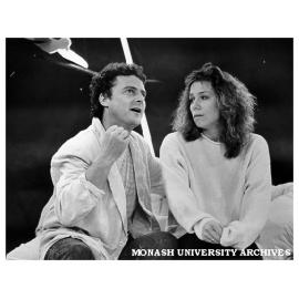 Scene from 'Nice Girls'. Richard Healy as Richard and Jane Menelaus as Megan