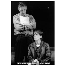 Geoff Morrell and Elizabeth Maywald in 'Oleanna'