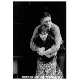Geoff Morrell and Elizabeth Maywald in 'Oleanna'