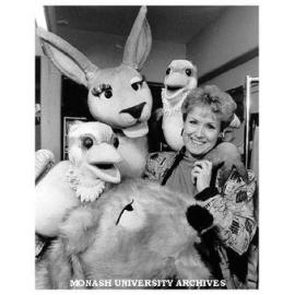 Geraldine Morrow with 'Possum Magic' characters