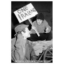 Scene from 'Puckoon'. Terry Norris (left) and Gary Gray