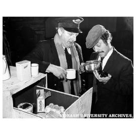Scene from 'The Signalman's Apprentice'. John Frawley as Albert and Alan Tobin as Alfred