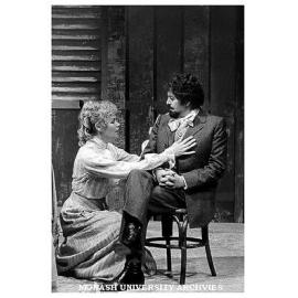 Scene from 'The Seagull' - Jill Forster as Arkadina and unidentified actor