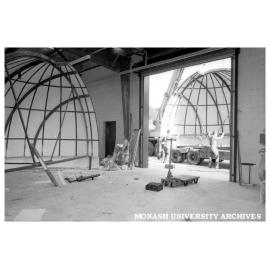 Removal of Monash Observatory dome from factory to Mt. Burnett
