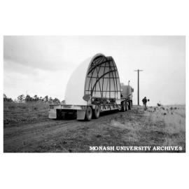 Monash Observatory dome being transported to Mt. Burnett