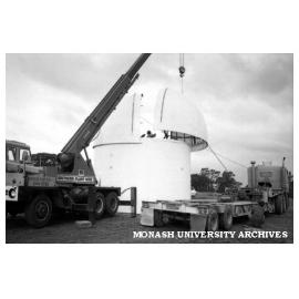 Installation of dome on Monash Observatory at Mt. Burnett