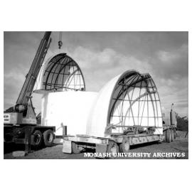Installing dome on Monash Observatory at Mt. Burnett