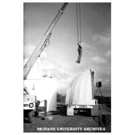 Installation of dome on Monash Observatory at Mt. Burnett