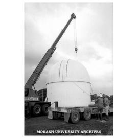 Installation of dome on Monash Observatory at Mt. Burnett