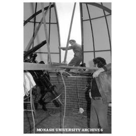 Installation of dome on Monash Observatory at Mt. Burnett