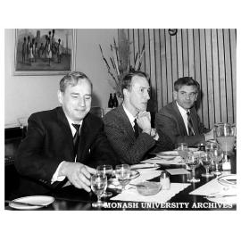 Mr I.Lecis and Drs. J. Pilbrow and L. Francey at the Faculty Club