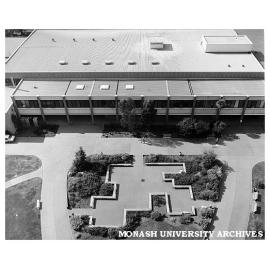 Raised view of Union building and forum from Menzies building