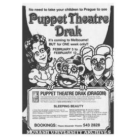 Flyer (front) for 'Sleeping Beauty' by Puppet Theatre Drak