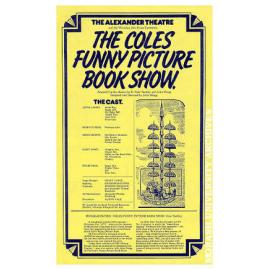 Flyer (front) for performance of 'The Coles Funny Picture Book Show' by E. Cole Turnley and John Wregg