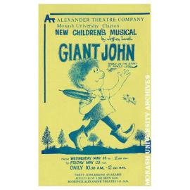 Flyer for performance of 'Giant John' by Jeffrey Leask